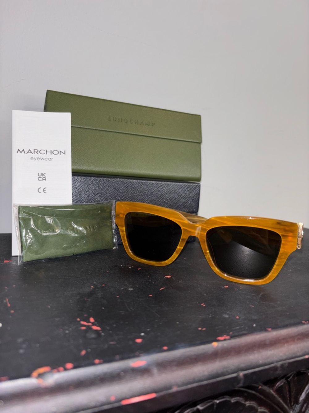 Longchamp LO7455 Honey Bamboo Sunglasses and Case NWT